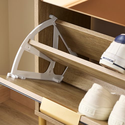 Fsr181-h-g Meuble à Chaussures 3 Abattants, Rangement Entrée, Blanc