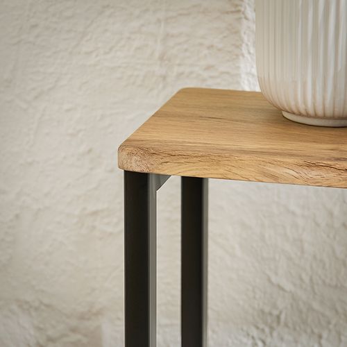 Table Console D'appoint En Fer, 120x20x81 Cm, Nature Et Noir, FSB19-L-E