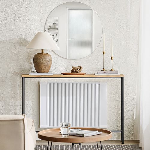 Table Console D'appoint En Fer, 120x20x81 Cm, Nature Et Noir, FSB19-L-E