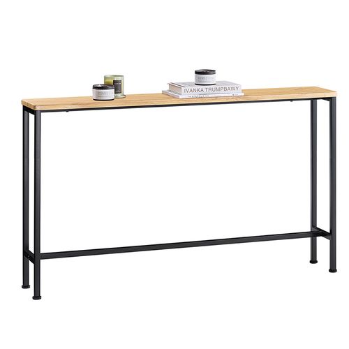 Table Console D'appoint En Fer, 120x20x81 Cm, Nature Et Noir, FSB19-L-E