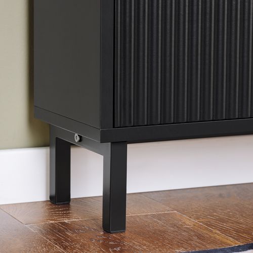 Fsr177-h-sch Armoire à Chaussures 3 Portes Abattantes En Bois Noir