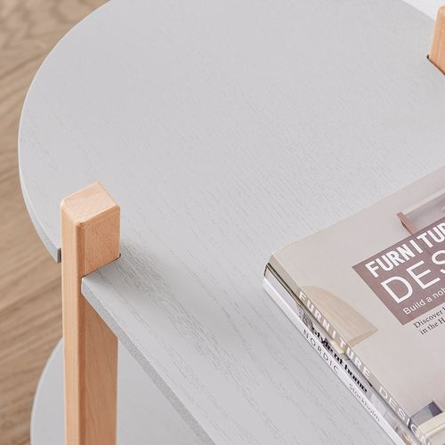 Hstr01-hg Étagère De Rangement à 2 Niveaux En Acier Blanc