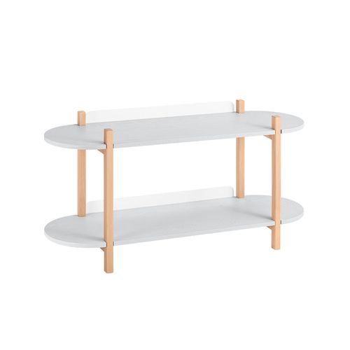 Hstr01-hg Étagère De Rangement à 2 Niveaux En Acier Blanc