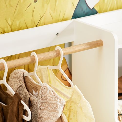 Portant à Vêtements Enfant Avec 2 Compartiments Et 1 Porte, 94 X 35 X 110 Cm, Blanc