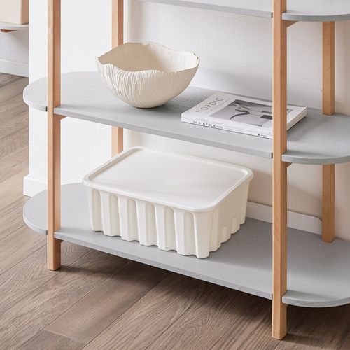 Hstr01-h-hg Bibliothèque 3 Niveaux En Bambou Naturel Avec Étagères Réglables