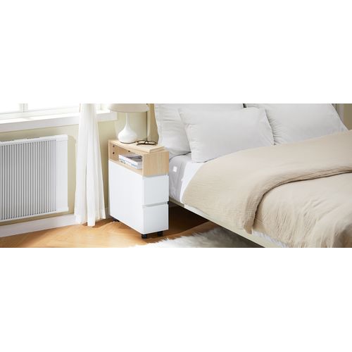 Bout De Canapé Sur Roulettes Table De Chevet Table De Nuit Table D'appoint Fbt155-wn