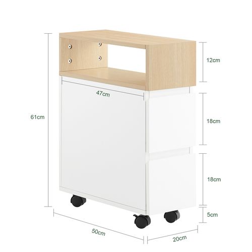 Bout De Canapé Sur Roulettes Table De Chevet Table De Nuit Table D'appoint Fbt155-wn