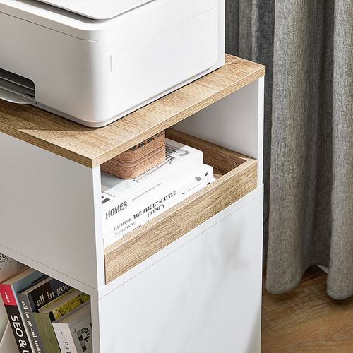 Caisson De Bureau Mobile Avec Tiroir Et Compartiments Ouverts, Blanc, 40 X 50 X 65cm