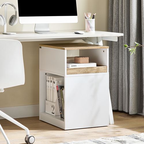 Caisson De Bureau Mobile Avec Tiroir Et Compartiments Ouverts, Blanc, 40 X 50 X 65cm