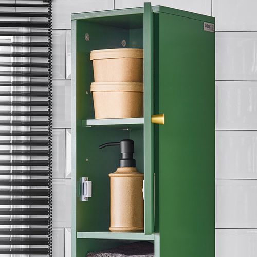 Meuble De Rangement Salle D Bain Meuble Colonne Armoire De Toilette Meuble Wc, Vert, BZr34-sy