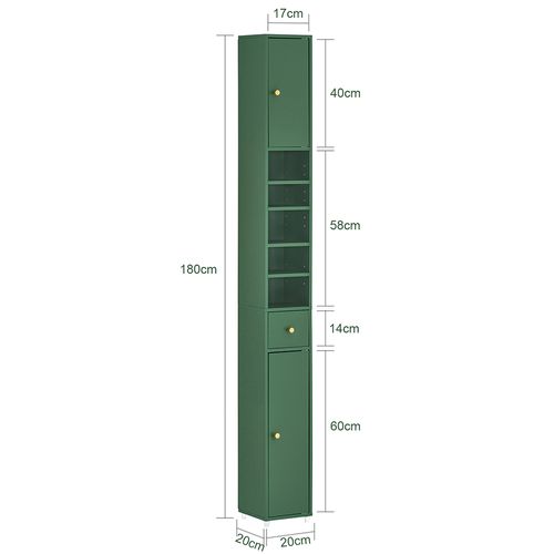 Meuble De Rangement Salle D Bain Meuble Colonne Armoire De Toilette Meuble Wc, Vert, BZr34-sy