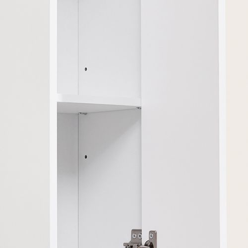Sobuy Armoire De Salle De Bain Compacte Avec Étagère Réglable Et Tiroir En Bois Blanc