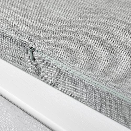 Banc D'entrée Avec Rangement Abattant à Effet Bois Vieilli Blanc