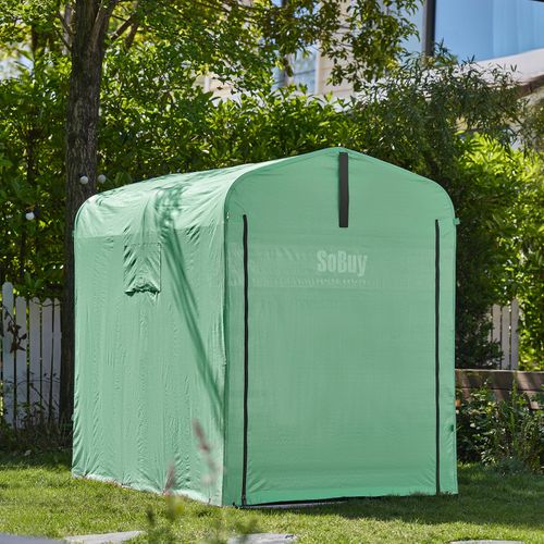 Abri Extérieur KLS11-GR Pour Voiture, Vélo Et Outils, Imperméable, Vert, Rangement Jardin