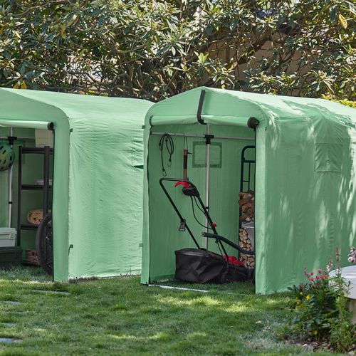 Abri Extérieur KLS11-GR Pour Voiture, Vélo Et Outils, Imperméable, Vert, Rangement Jardin