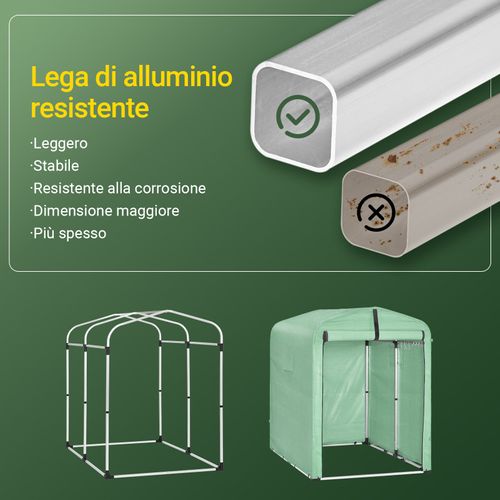 Abri Extérieur KLS11-GR Pour Voiture, Vélo Et Outils, Imperméable, Vert, Rangement Jardin