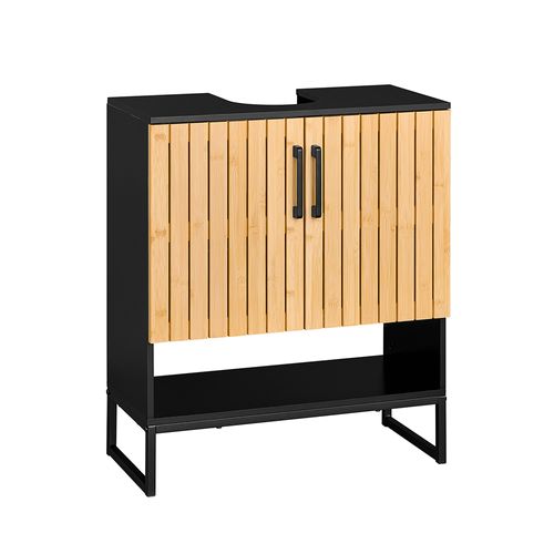 Sobuy Meuble Sous-vasque à Deux Portes Noir 60x30x70.5cm Moderne BZr202-sch
