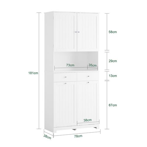 Meuble De Buellerie à 2 Tiroirs Blanc 78x38x180.5cm Moderne BZr215-w