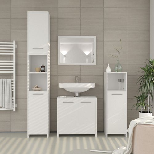 Ensemble De Meubles De Salle De Bain Kiko, Blanc, 2 Parties, Vicco