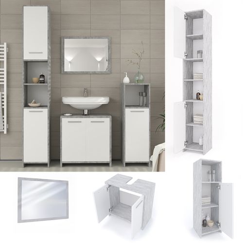 Meubles Bain Kiko 24124 Béton 4 Parties