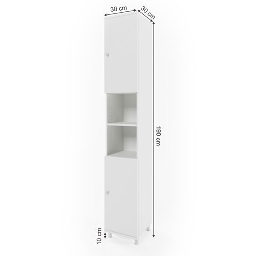 Colonne De Salle De Bain Fynn, Blanc, 30x190cm