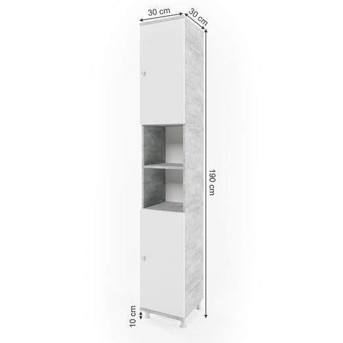 Colonne De Salle De Bain Fynn, Béton, 30x190cm