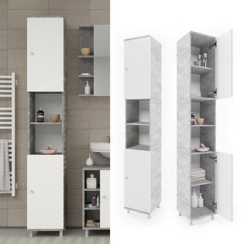 Colonne De Salle De Bain Fynn, Béton, 30x190cm