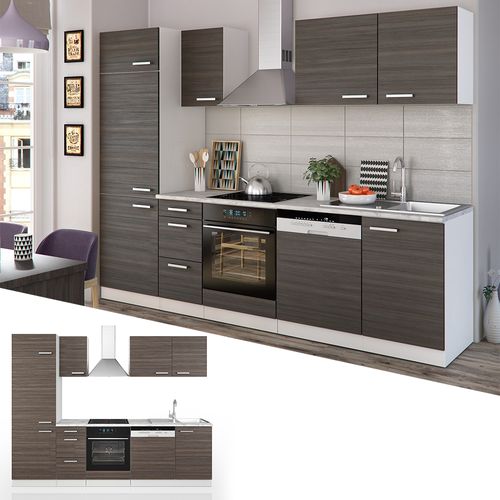 Cuisine Optima 26332 Gris Noble/blanc 270cm Sans Pt