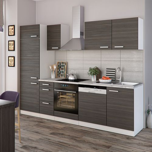 Cuisine Optima 26332 Gris Noble/blanc 270cm Sans Pt