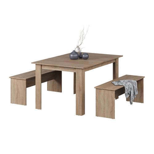 Ensemble De Table à Manger Sentio 24610 Sonoma 137.6x92.8cm Avec 2 Bancs