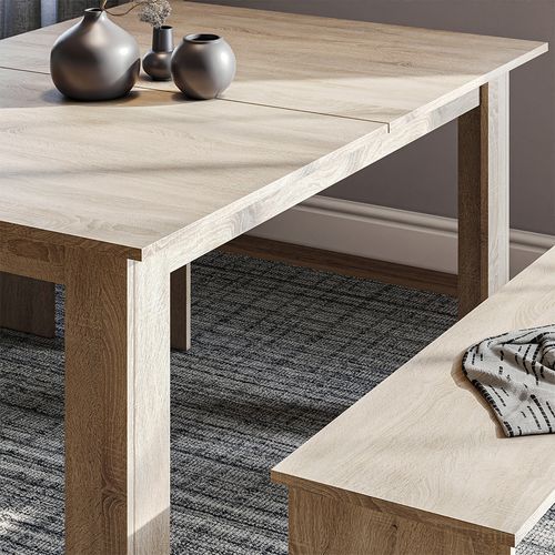 Ensemble De Table à Manger Sentio 24610 Sonoma 137.6x92.8cm Avec 2 Bancs
