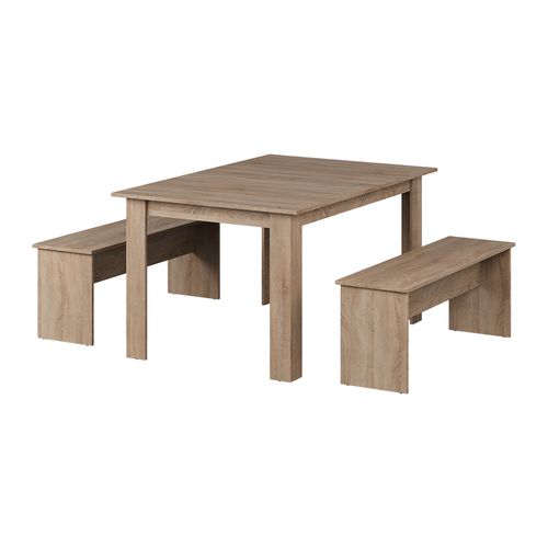 Ensemble De Table à Manger Sentio 24610 Sonoma 137.6x92.8cm Avec 2 Bancs