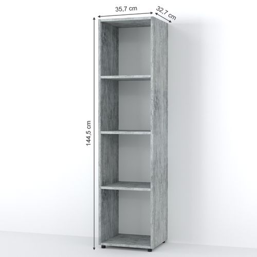 Etagère Cube Ludus, Gris, 142.5x36.2cm