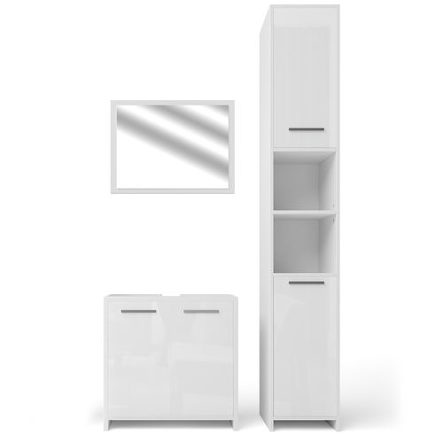 Meubles Bain Kiko 26488 Blanc Brillant/blanc 3 Pièces