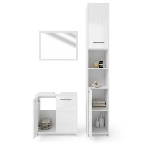 Meubles Bain Kiko 26488 Blanc Brillant/blanc 3 Pièces