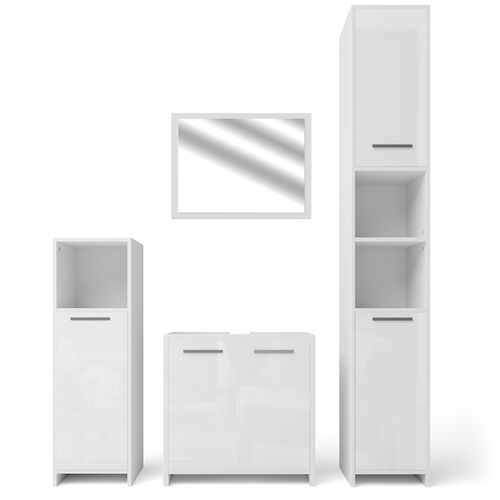 Meubles Bain Kiko 26489 Blanc Brillant/blanc 4 Parties