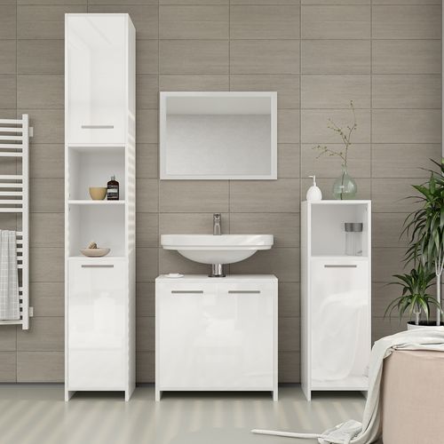 Meubles Bain Kiko 26489 Blanc Brillant/blanc 4 Parties