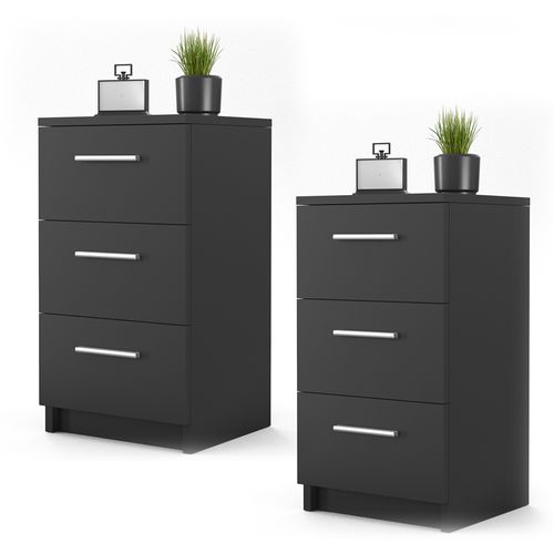 Table De Chevet  28096 Noir Set De 2