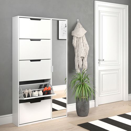 Meuble à Chaussure Luca, Blanc, 22x169cm