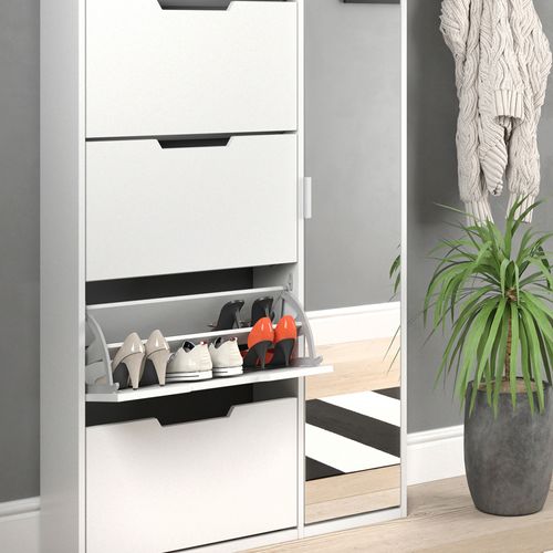 Meuble à Chaussure Luca, Blanc, 22x169cm