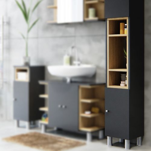 Colonne De Salle De Bain Aquis, Anthracite, 30x190cm