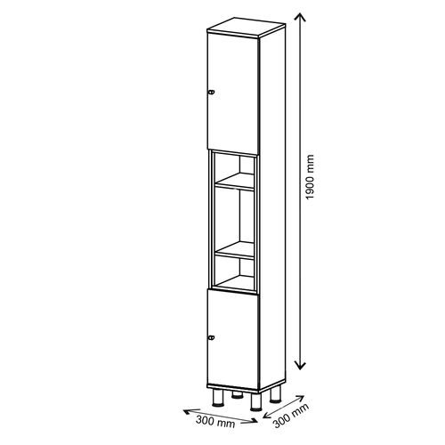 Colonne De Salle De Bain Aquis, Anthracite, 30x190cm