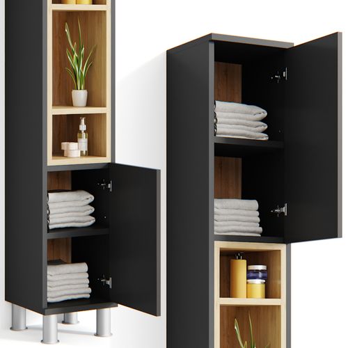 Colonne De Salle De Bain Aquis, Anthracite, 30x190cm