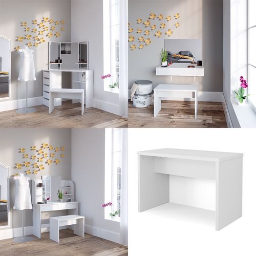 Banc  28400 Blanc 70cm Pour Table De Maquillage