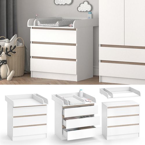 Commode à Langer Emma, Blanc, 80x87cm