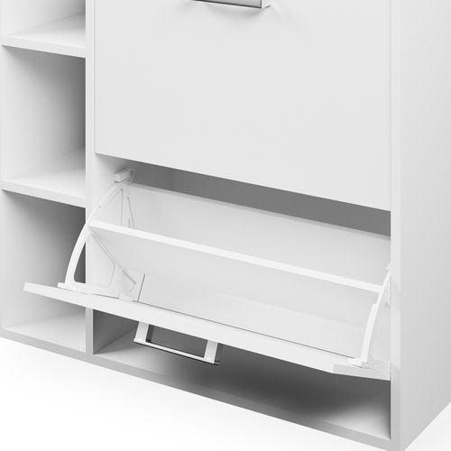 Meuble à Chaussures Orlando, Blanc, 24.5x90cm