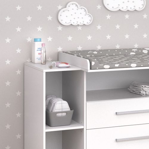 Commode à Langer Oskar 29083 Blanc 113x100cm Avec Tiroirs