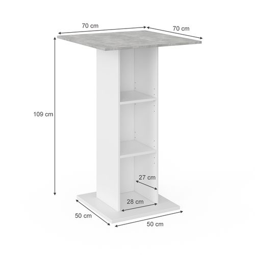 Table De Bar Rodeo 29086 Béton 70x70cm