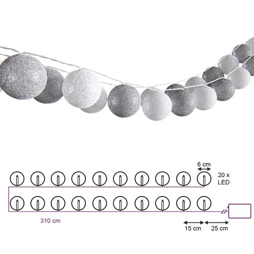 Guirlande Lumineuse 29101 Gris 310cm