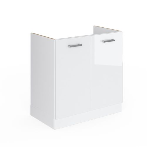 Meuble Bas Sous-évier R-line 29248 Blanc Haute Brillance 80cm Sans Pt